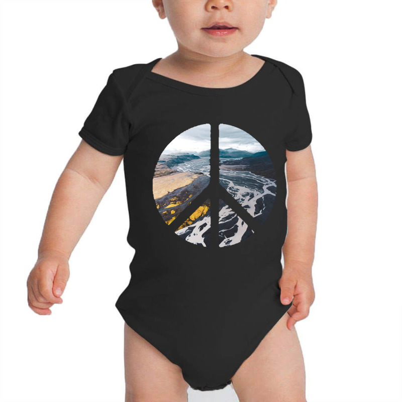 Iceland Landscape In Peace Sign Aesthetic 7 Baby Bodysuit by Quick Scully | Artistshot