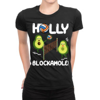 Holy Blockamole T  Shirt Funny Avocado Volleyball Holy Blockamole Guac Ladies Fitted T-shirt | Artistshot