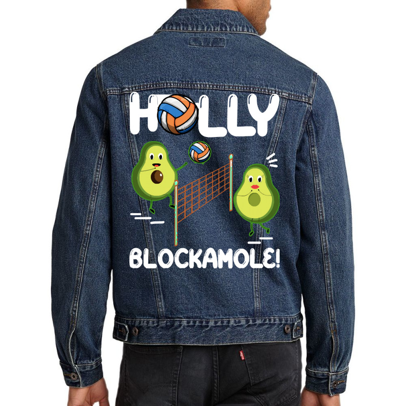 Holy Blockamole T  Shirt Funny Avocado Volleyball Holy Blockamole Guac Men Denim Jacket by fallaciousrealize | Artistshot