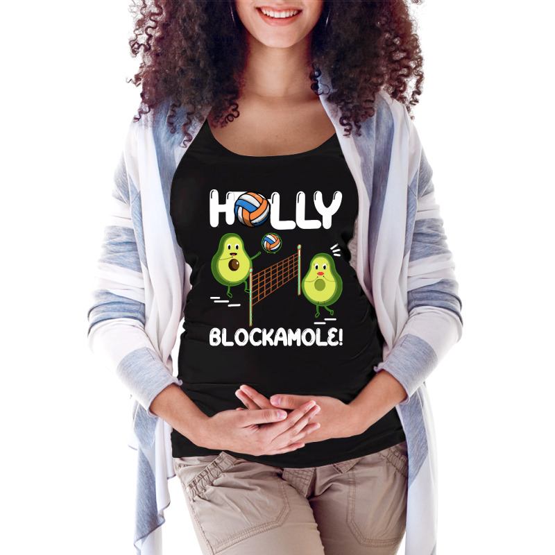 Holy Blockamole T  Shirt Funny Avocado Volleyball Holy Blockamole Guac Maternity Scoop Neck T-shirt by fallaciousrealize | Artistshot