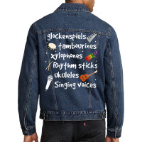 Womens Glockenspiels Tambourines Xylophones Rhythm Sticks V Neck T Shi Men Denim Jacket | Artistshot