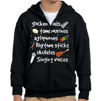 Womens Glockenspiels Tambourines Xylophones Rhythm Sticks V Neck T Shi Youth Zipper Hoodie | Artistshot