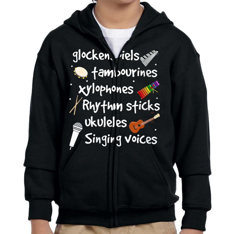 Womens Glockenspiels Tambourines Xylophones Rhythm Sticks V Neck T Shi Youth Zipper Hoodie by cm-arts | Artistshot