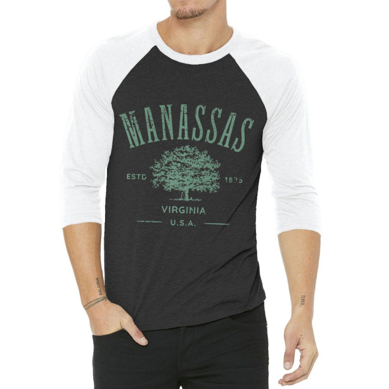 Manassas Virginia Vintage Distressed Style Design Souvenir Premium 3/4 Sleeve Shirt by RicardoTorres | Artistshot