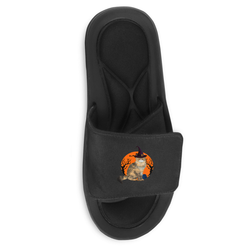 Halloween People Giving Me Peace Hand Skeleton Skull Creeps Halloween Slide Sandal | Artistshot