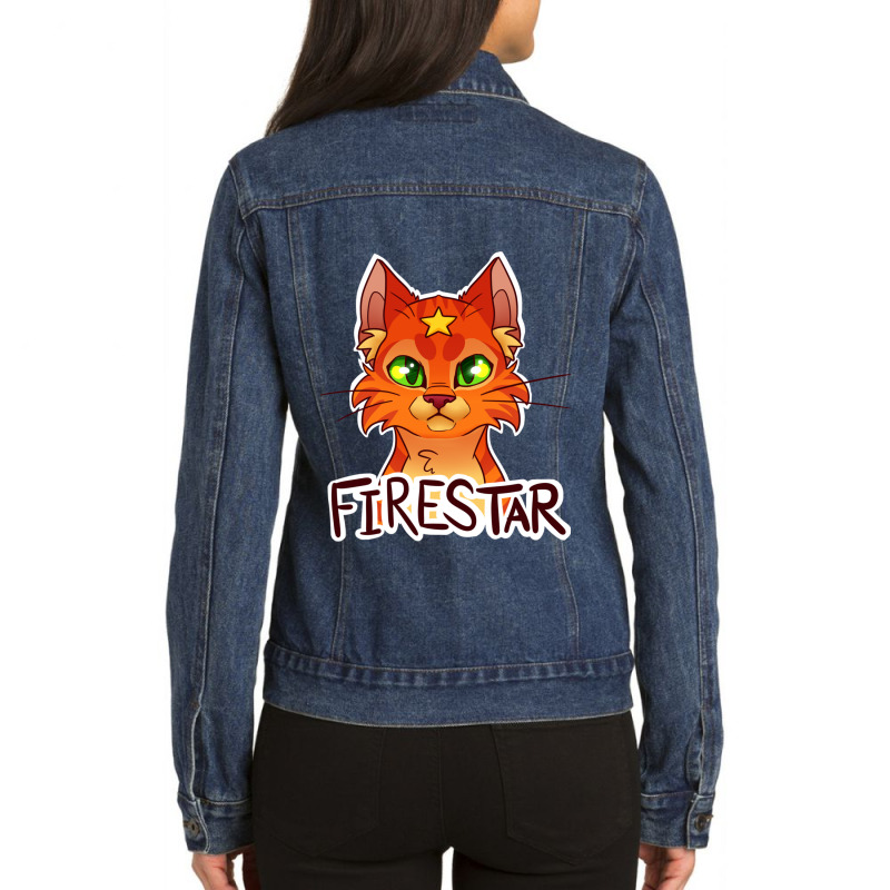 Firestar Warriors Headshot Ladies Denim Jacket by cm-arts | Artistshot