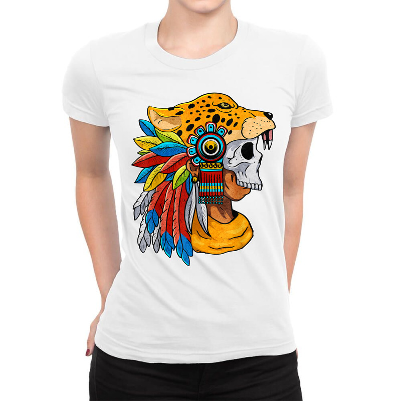 Quetzalcoatl Skull Aztec Warrior Mayan Inca Toltec T Shirt Ladies Fitted T-Shirt by cm-arts | Artistshot