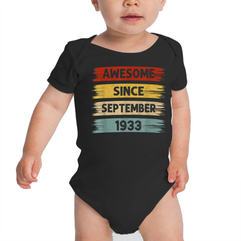 89 Years Old Awesome Since September 1933 89th Birthday Baby Bodysuit | Artistshot