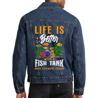 Saltwater Aquarium Life Is Better With A Fish Tank More Men Denim Jacket | Artistshot