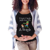 Forget Candy Just Give Me A Beagle Funny Halloween Zombie Maternity Scoop Neck T-shirt | Artistshot