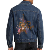 Vintage Paris I Love Travel Wanderlust Eiffel Tower Men Denim Jacket | Artistshot