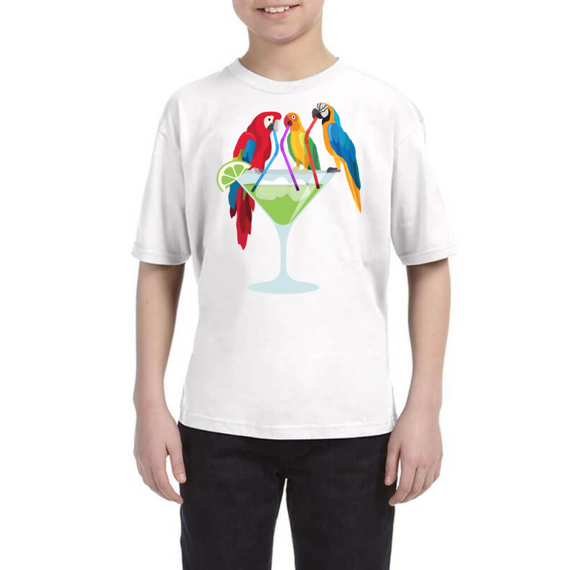 Parrots Drinking Margarita Tropical Vacation Hawaiian Birds Long Sleev Youth Tee by povyvexumi3 | Artistshot