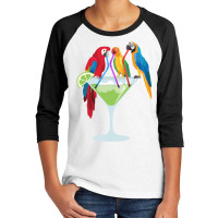 Parrots Drinking Margarita Tropical Vacation Hawaiian Birds Long Sleev Youth 3/4 Sleeve | Artistshot