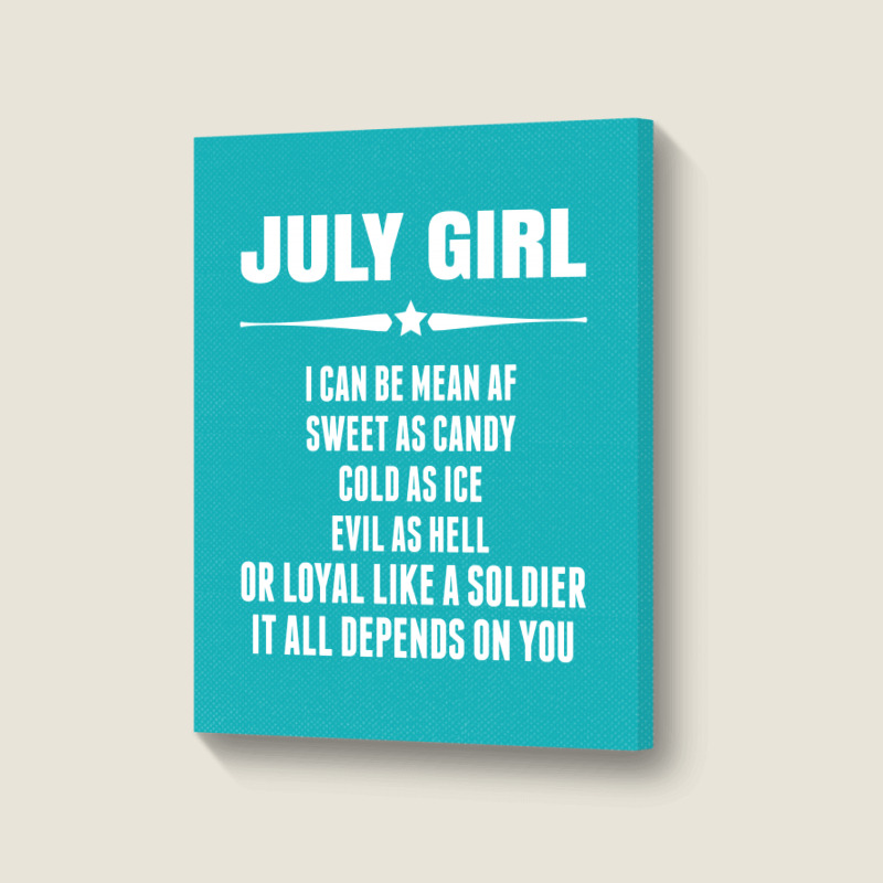 Super July Girl Portrait Canvas Print | Artistshot