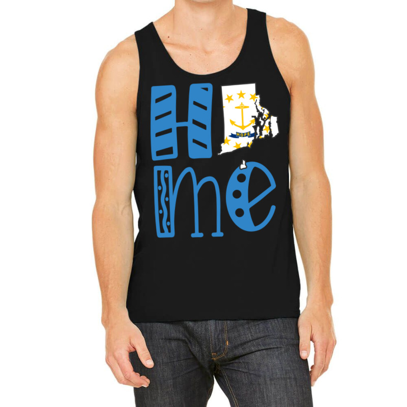 Home Rhode Island In Art Block Letters Tank Top by cm-arts | Artistshot