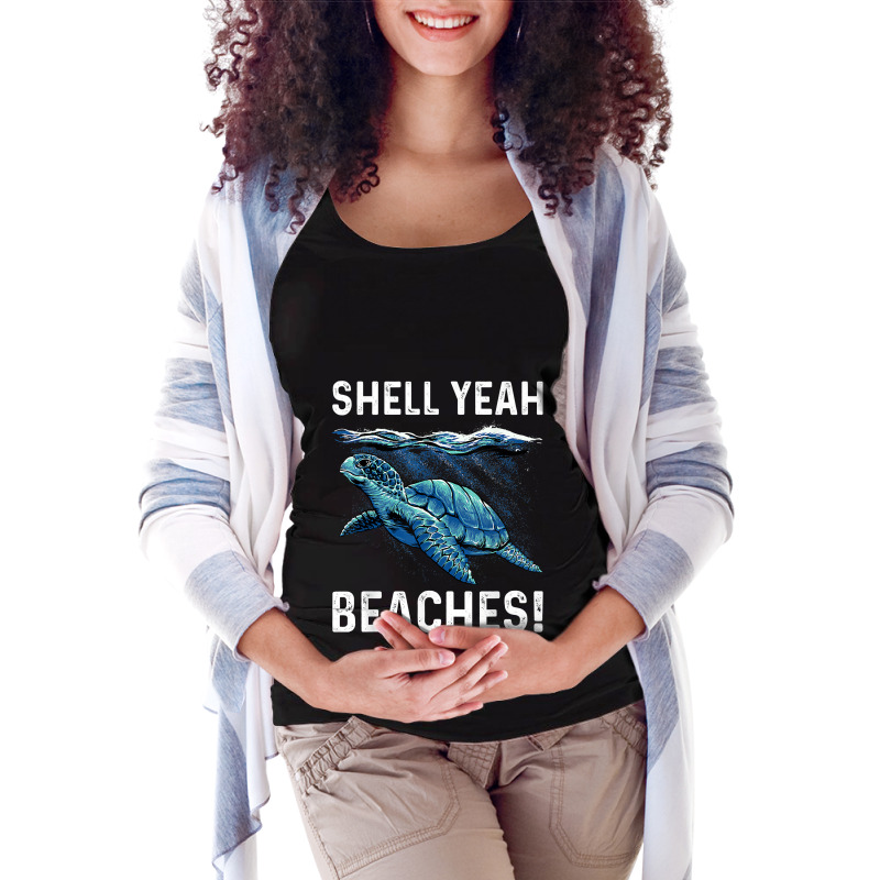 Shell Yeah Cute Turtle Lover Gift Marine Animal Tortoise Sea Maternity Scoop Neck T-shirt by TysonBoyer | Artistshot