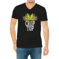 Crop Top Farm Pun Corn Farming - Agriculture - Funny Farmer V-neck Tee | Artistshot