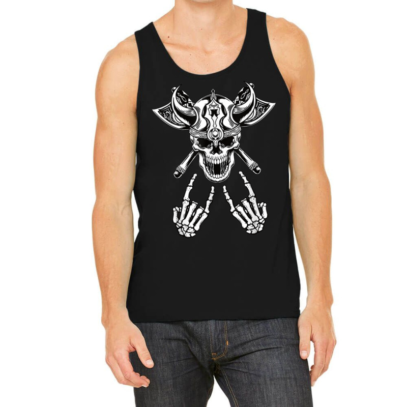 Rock On Rock Star Skeleton Hands Viking Warrior Halloween Tank Top | Artistshot