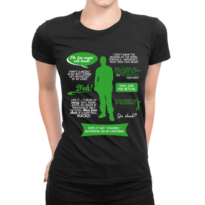 Stargate Sg-1 - Jack Quotes (greenwhite Design) Fitted Ladies Fitted T-Shirt by cm-arts | Artistshot