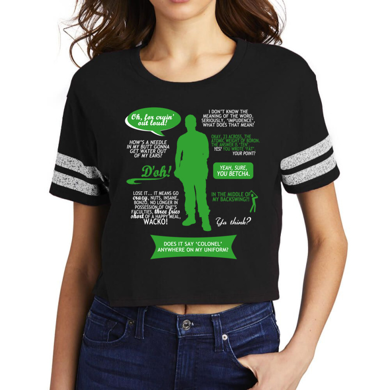 Stargate Sg-1 - Jack Quotes (greenwhite Design) Fitted Scorecard Crop Tee by cm-arts | Artistshot