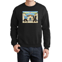 French Theory Fighter - Foucault Vs Derrida Crewneck Sweatshirt | Artistshot