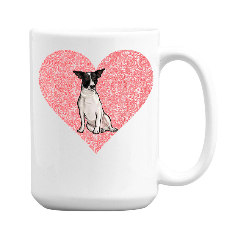 Rat Terrier Valentines Day Dog Love Fingerprint 15 Oz Coffee Mug by cm-arts | Artistshot