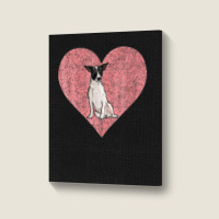 Rat Terrier Valentines Day Dog Love Fingerprint Portrait Canvas Print | Artistshot