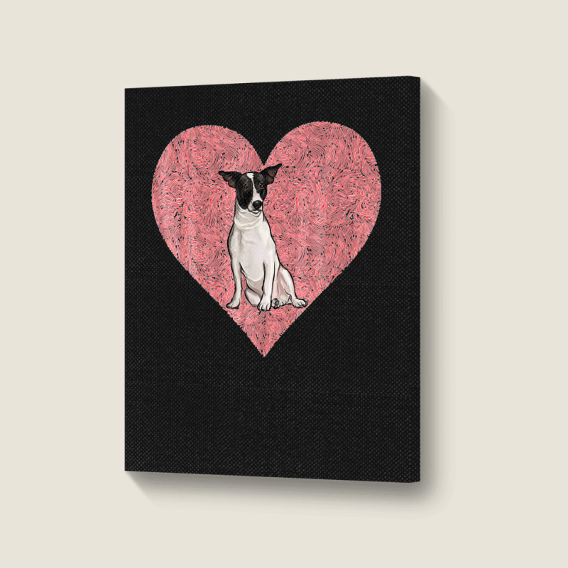 Rat Terrier Valentines Day Dog Love Fingerprint Portrait Canvas Print by cm-arts | Artistshot