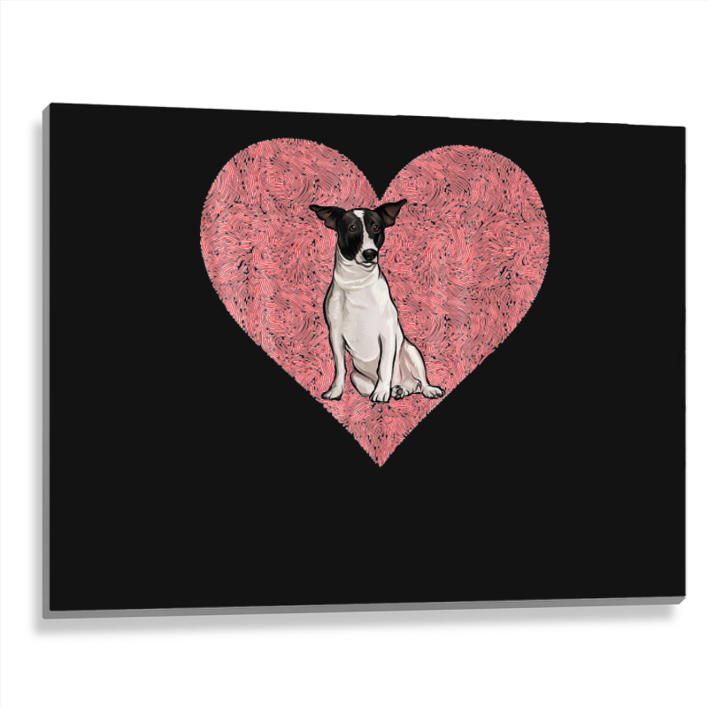 Rat Terrier Valentines Day Dog Love Fingerprint Metal Print Horizontal by cm-arts | Artistshot