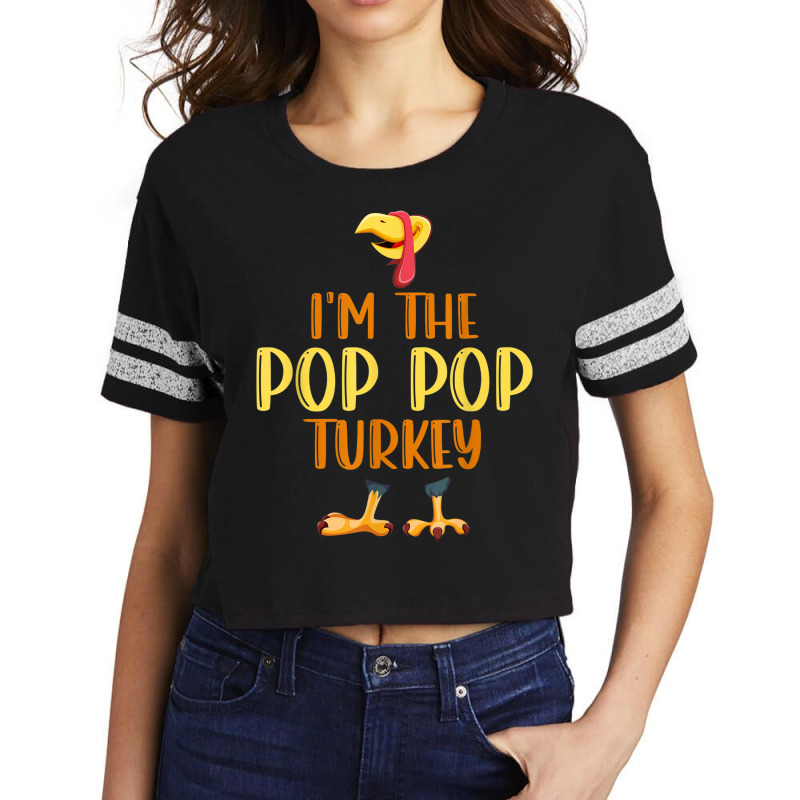 Mens I'm The Pop Pop Turkey Thanksgiving Matching Family Pajamas Scorecard Crop Tee by Fashzilla | Artistshot