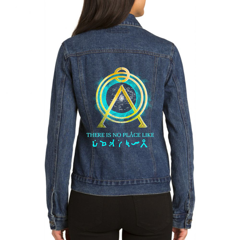 There Is No Place Like Home Vintage Stargate Ladies Denim Jacket by cm-arts | Artistshot