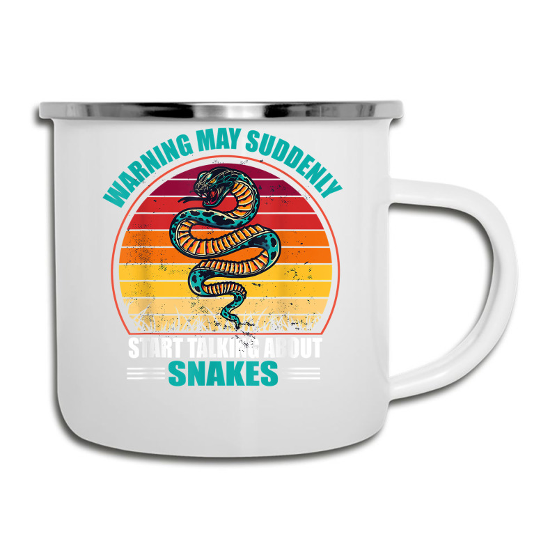 Warning May Suddenly Start Talking About Snakes Retro Snake Camper Cup | Artistshot