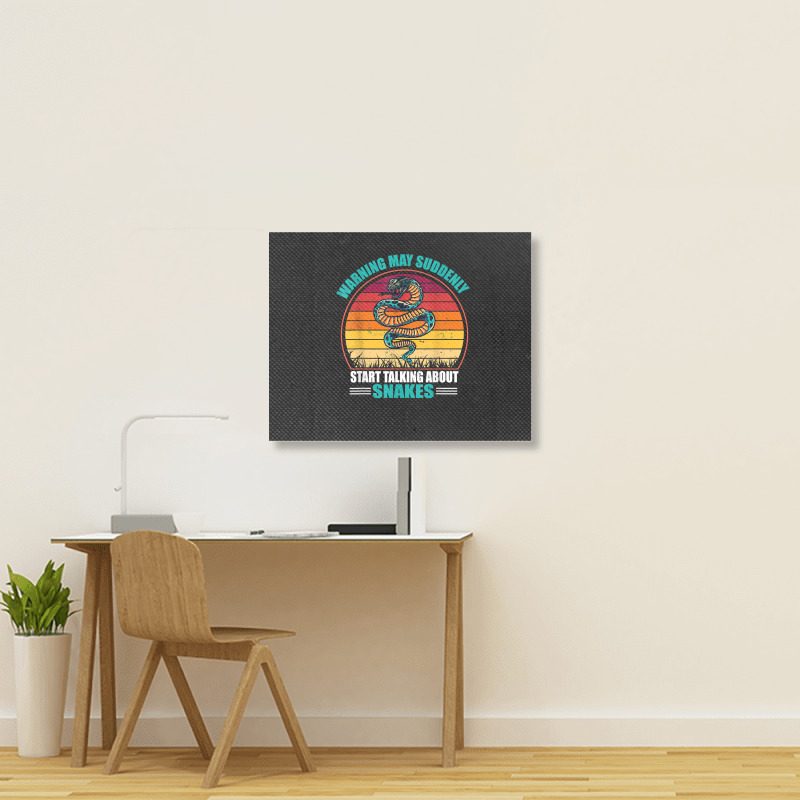 Warning May Suddenly Start Talking About Snakes Retro Snake Landscape Canvas Print | Artistshot