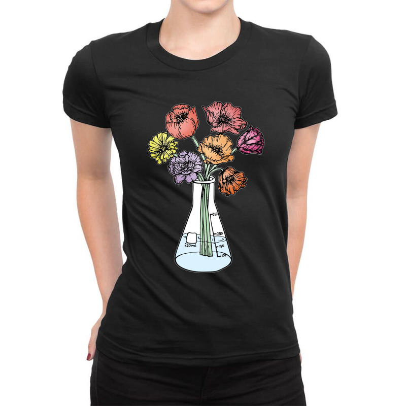 Erlenmeyer Bouquet Ladies Fitted T-Shirt by cm-arts | Artistshot