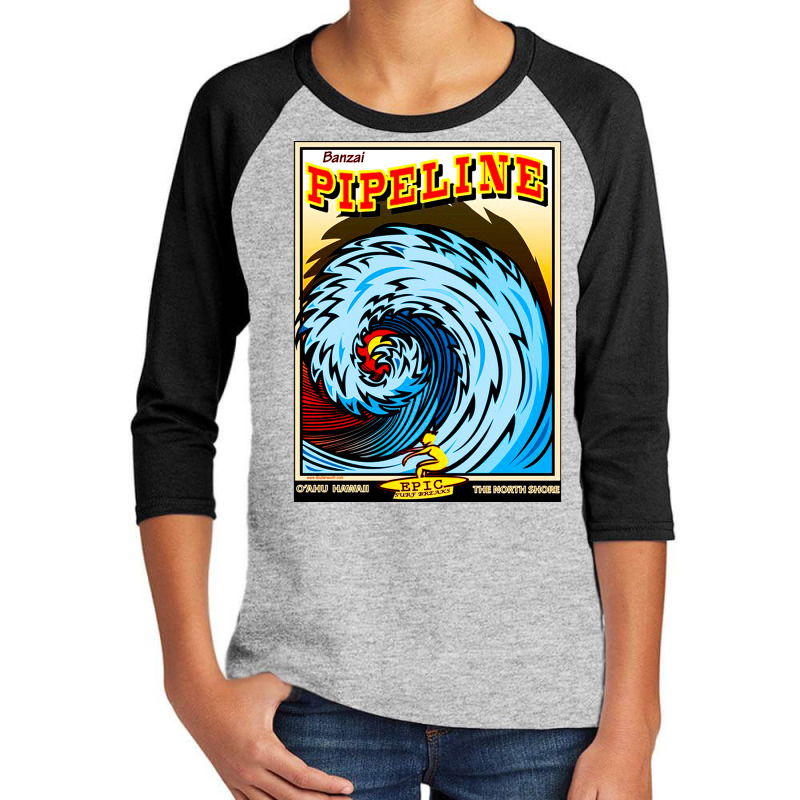 Banzai Pipeline, Banzai, Pipeline, Banzai Pipelines, Banzai Pipeline V Youth 3/4 Sleeve | Artistshot