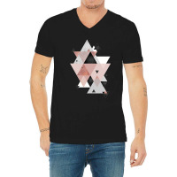 Geometric Compilation In Rose Gold And Blush Pink V-neck Tee | Artistshot