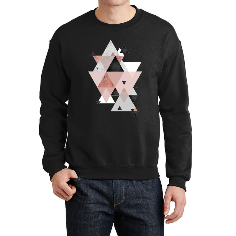 Geometric Compilation In Rose Gold And Blush Pink Crewneck Sweatshirt | Artistshot