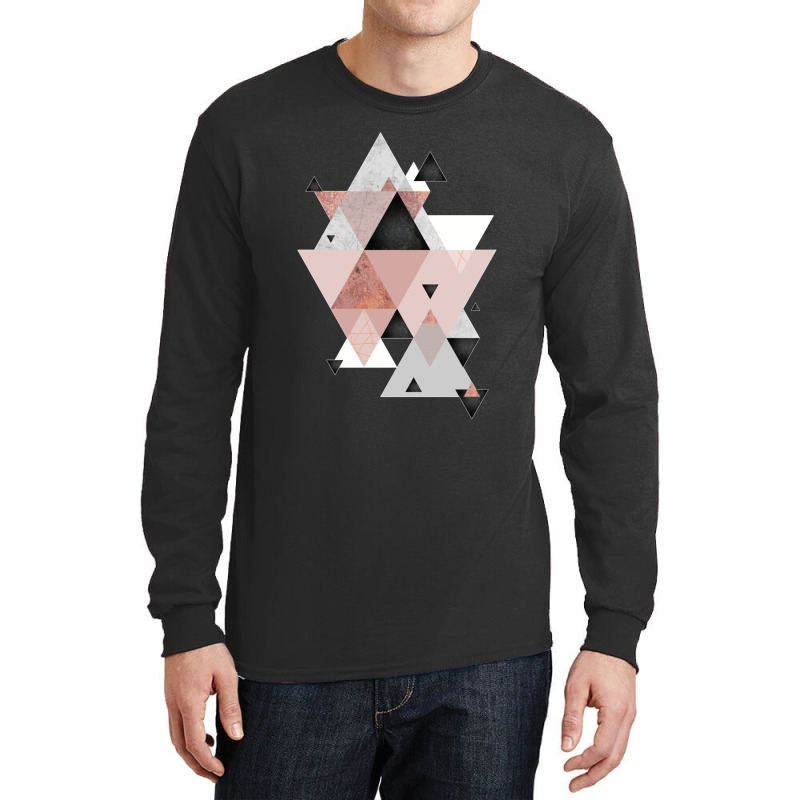 Geometric Compilation In Rose Gold And Blush Pink Long Sleeve Shirts | Artistshot