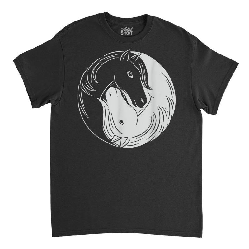 Horse Yang Yin Animal Chinese Horseshoe Meditation Classic T-shirt by Deluxe | Artistshot