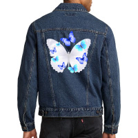 Light Blue Butterfly Men Denim Jacket | Artistshot