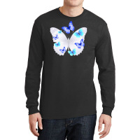 Light Blue Butterfly Long Sleeve Shirts | Artistshot