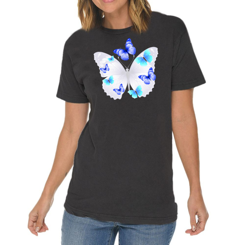 Light Blue Butterfly Vintage T-shirt | Artistshot