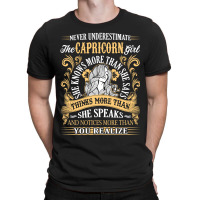 Never Underestimate The Capricorn Girl T-shirt | Artistshot