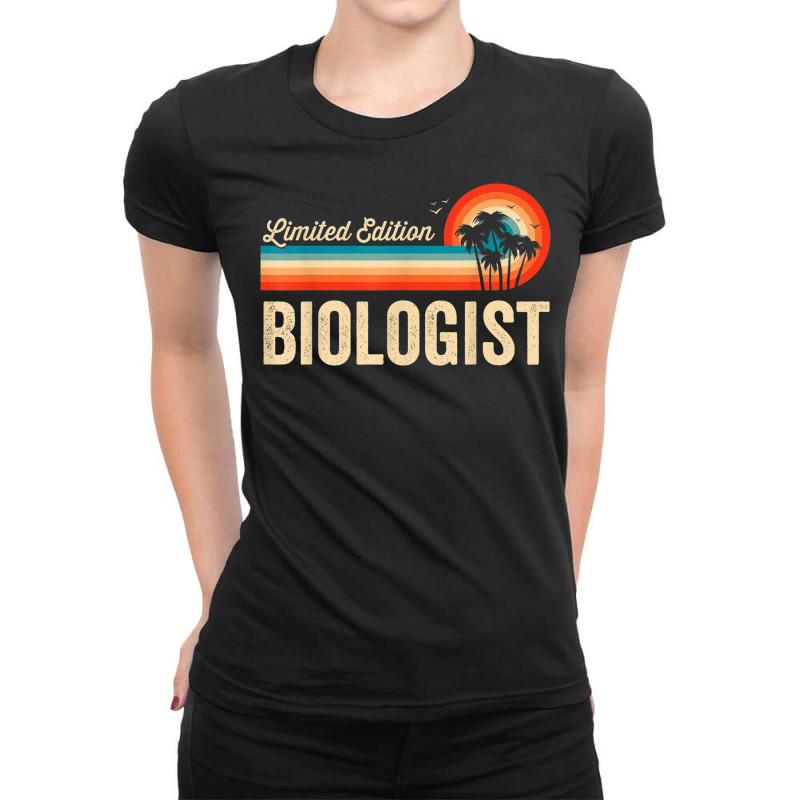 Biologist Funny Birthday Retro Vintage Men Women Dad Ladies Fitted T-Shirt by Fashonus | Artistshot