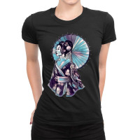 Japanese Geisha Parasol Pretty Tattoo Art Samurai T Shirt Ladies Fitted T-shirt | Artistshot