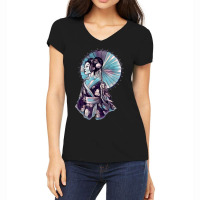 Japanese Geisha Parasol Pretty Tattoo Art Samurai T Shirt Women's V-neck T-shirt | Artistshot