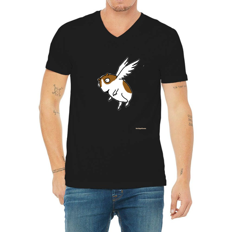 Flying Guinea Pig V-neck Tee | Artistshot