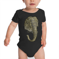 Graphic Novel Style Head And Trunk Of An Asiatic Elephant Baby Bodysuit | Artistshot