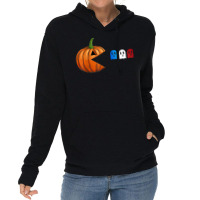 Halloween Pumpkin Ghosts Fun Striped Stars Lightweight Hoodie | Artistshot