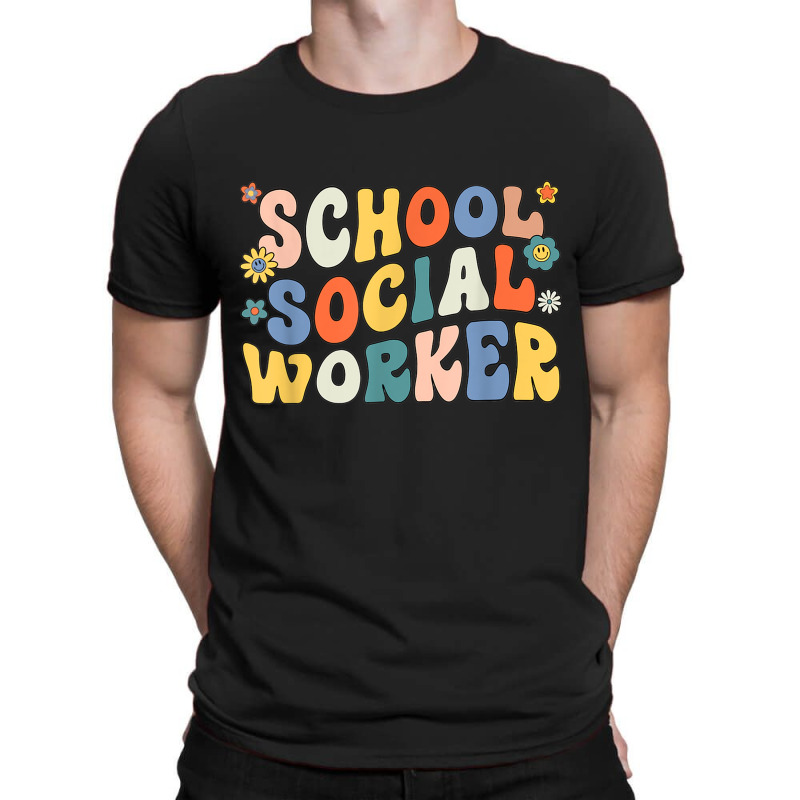 Groovy School Social Worker Coping Skills Back To School T-shirt | Artistshot